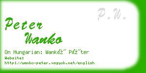 peter wanko business card